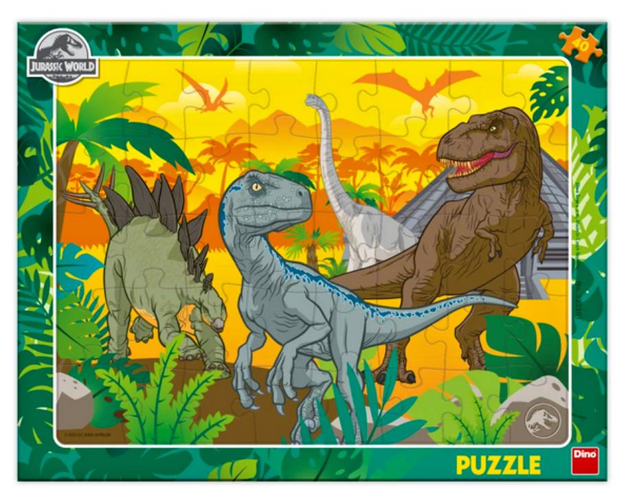 Deskové puzzle 40 dílků - Jurský svět