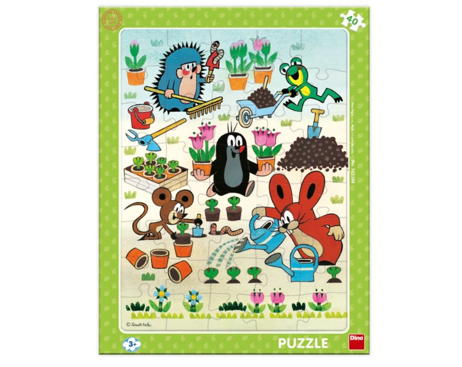 Deskové puzzle 40 dílků - Krtek zahradník
