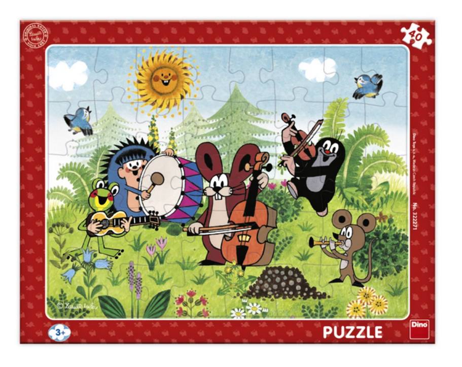 Deskové puzzle 40 dílků - Krtek a kapela