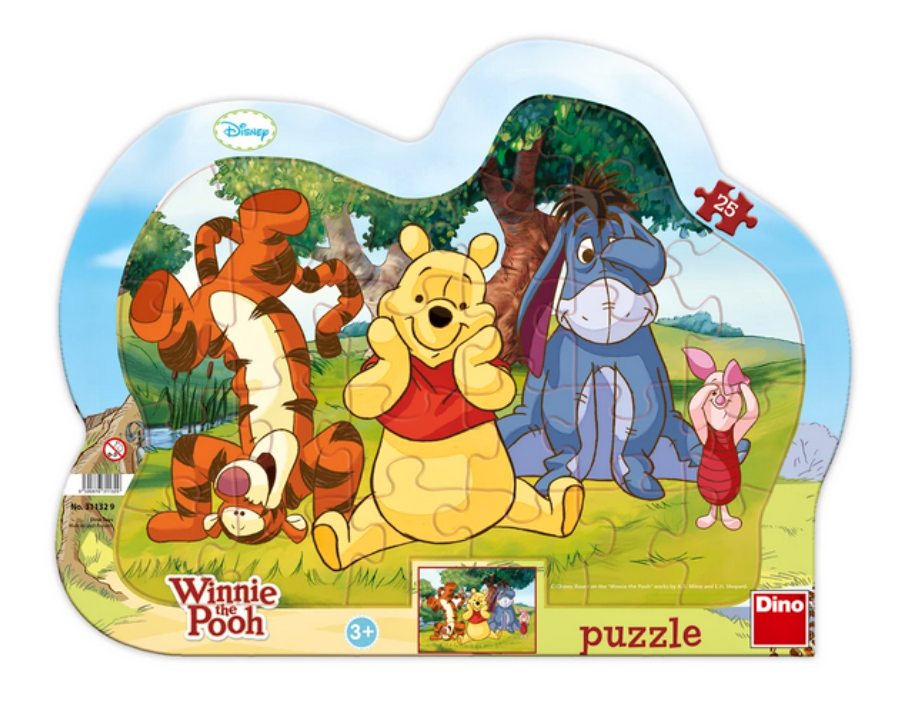 Deskové puzzle 25 dílků - Schovávaná s Medvídkem Pú