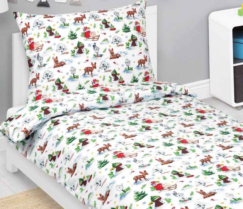 Bellatex Povlečení bavlna, Zvířátka v lese - 140x200, 70x90 cm
