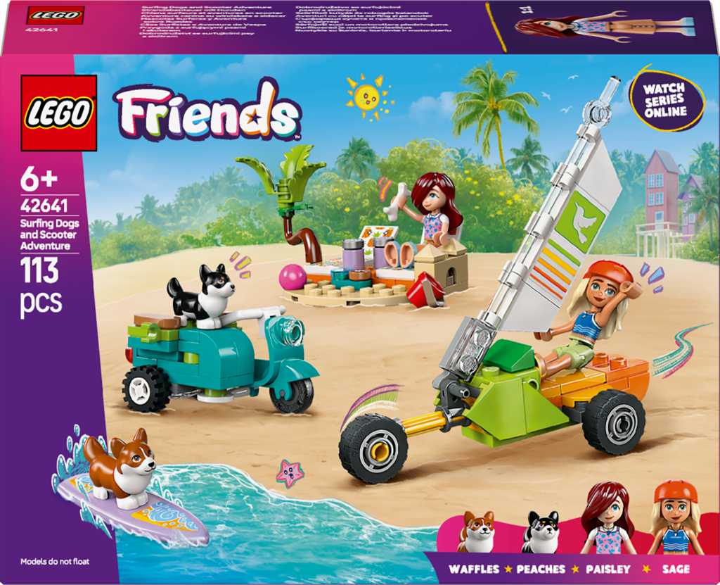 LEGO Friends 42641 Dobrodružství se surfujícími psy a skútrem