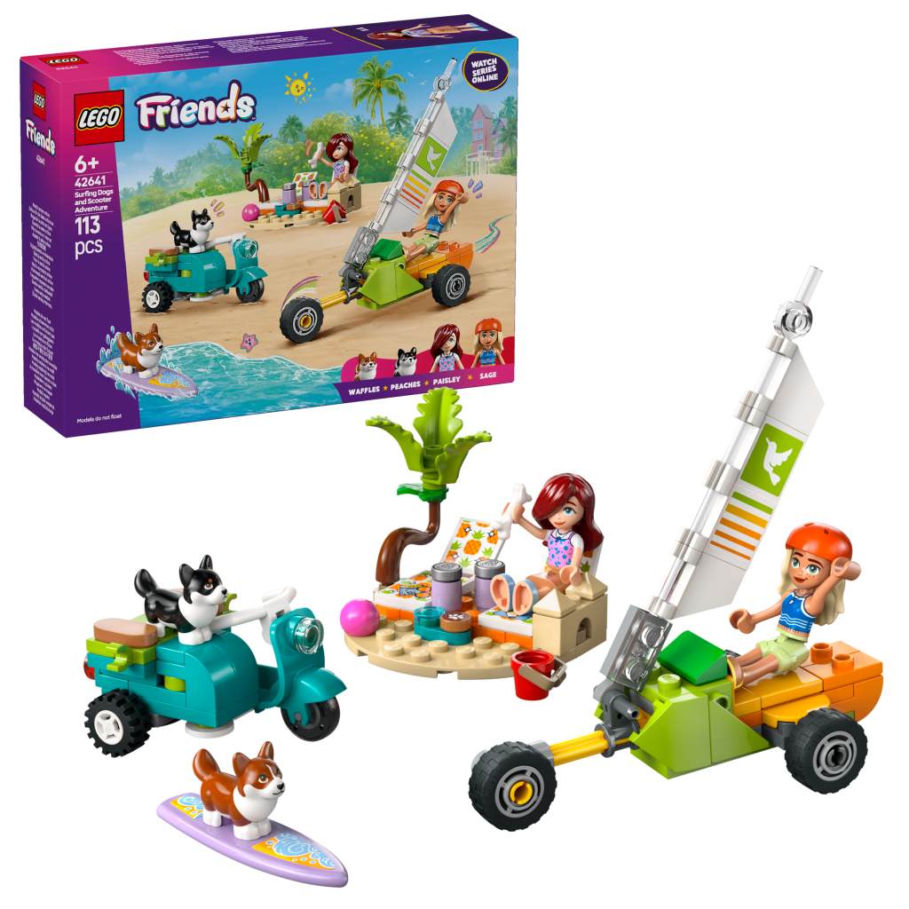LEGO Friends 42641 Dobrodružství se surfujícími psy a skútrem