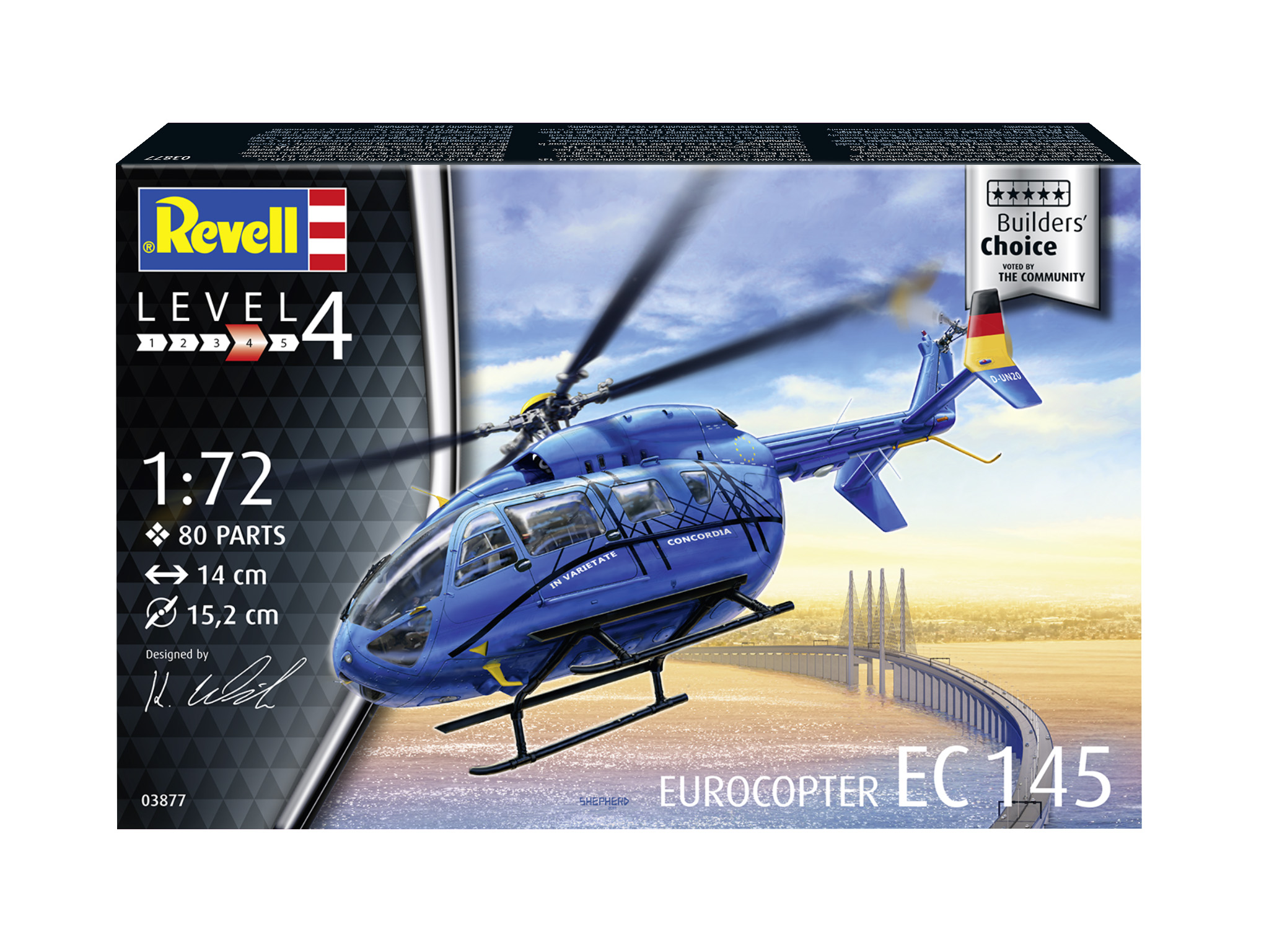 Revell ModelSet vrtulník 03877 Eurocopter EC 145 Builders Choice (1:72)