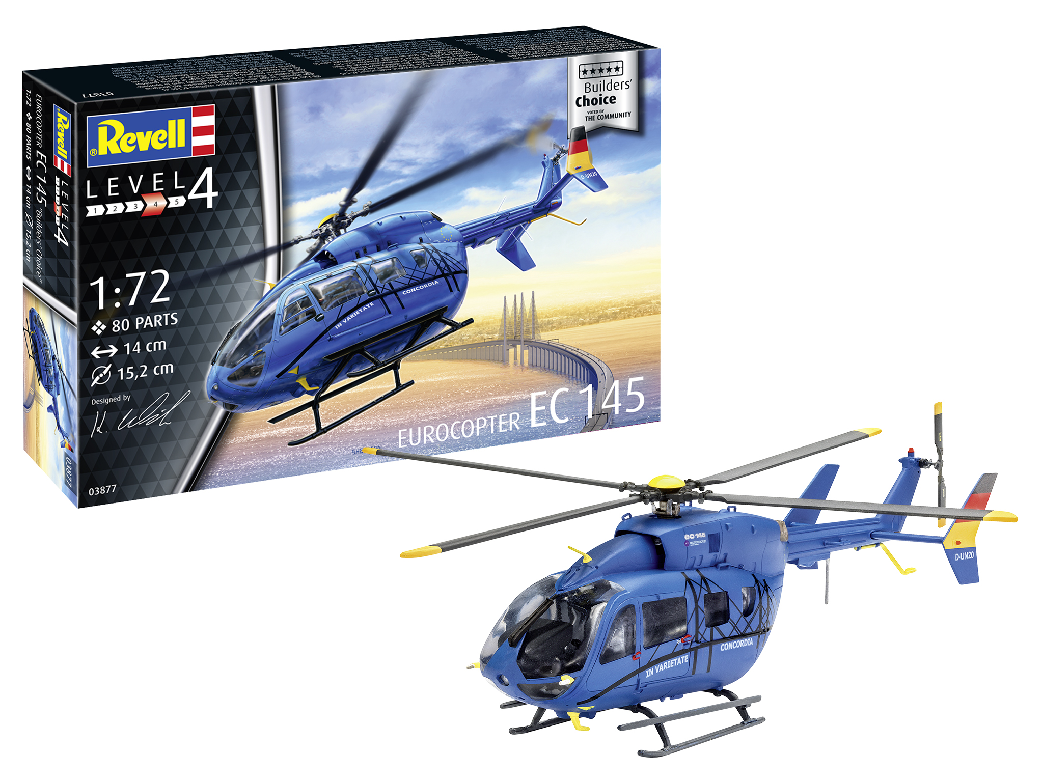 Revell ModelSet vrtulník 03877 Eurocopter EC 145 Builders Choice (1:72)