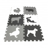 Pěnový koberec MAXI EVA Zvířata III., bílo-černo-šedý