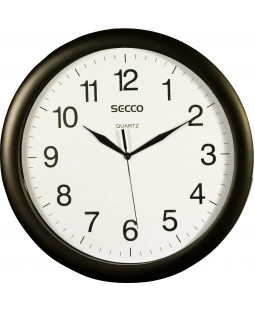 Secco Černé nástěnné hodiny, Průměr 320 mm