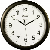 Secco Černé nástěnné hodiny, Průměr 320 mm