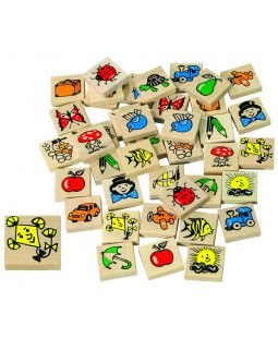 Detoa Dřevěné pexeso s obrázky, 40ks