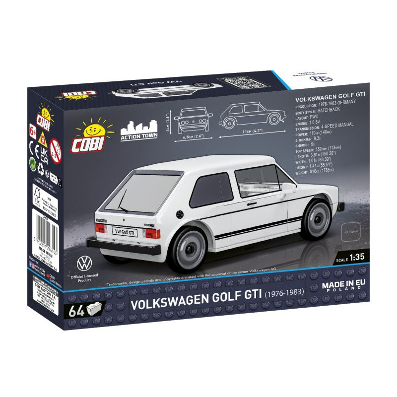 Cobi 24614 Volkswagen Golf GTI 1976, 1:35, 64 kostek