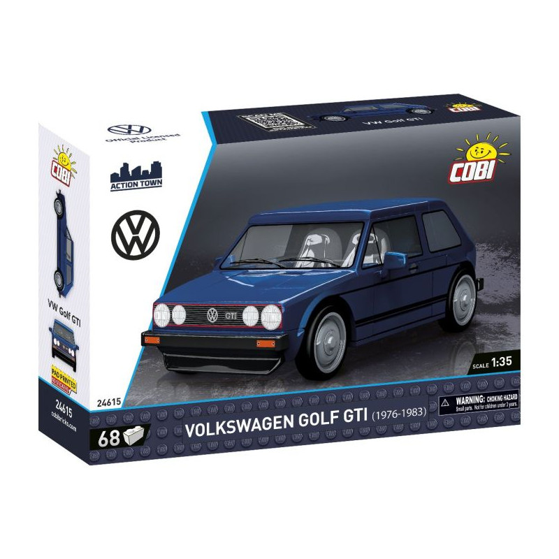 Cobi 24615 Volkswagen Golf GTI 1976, modrý, 1:35, 68 kostek