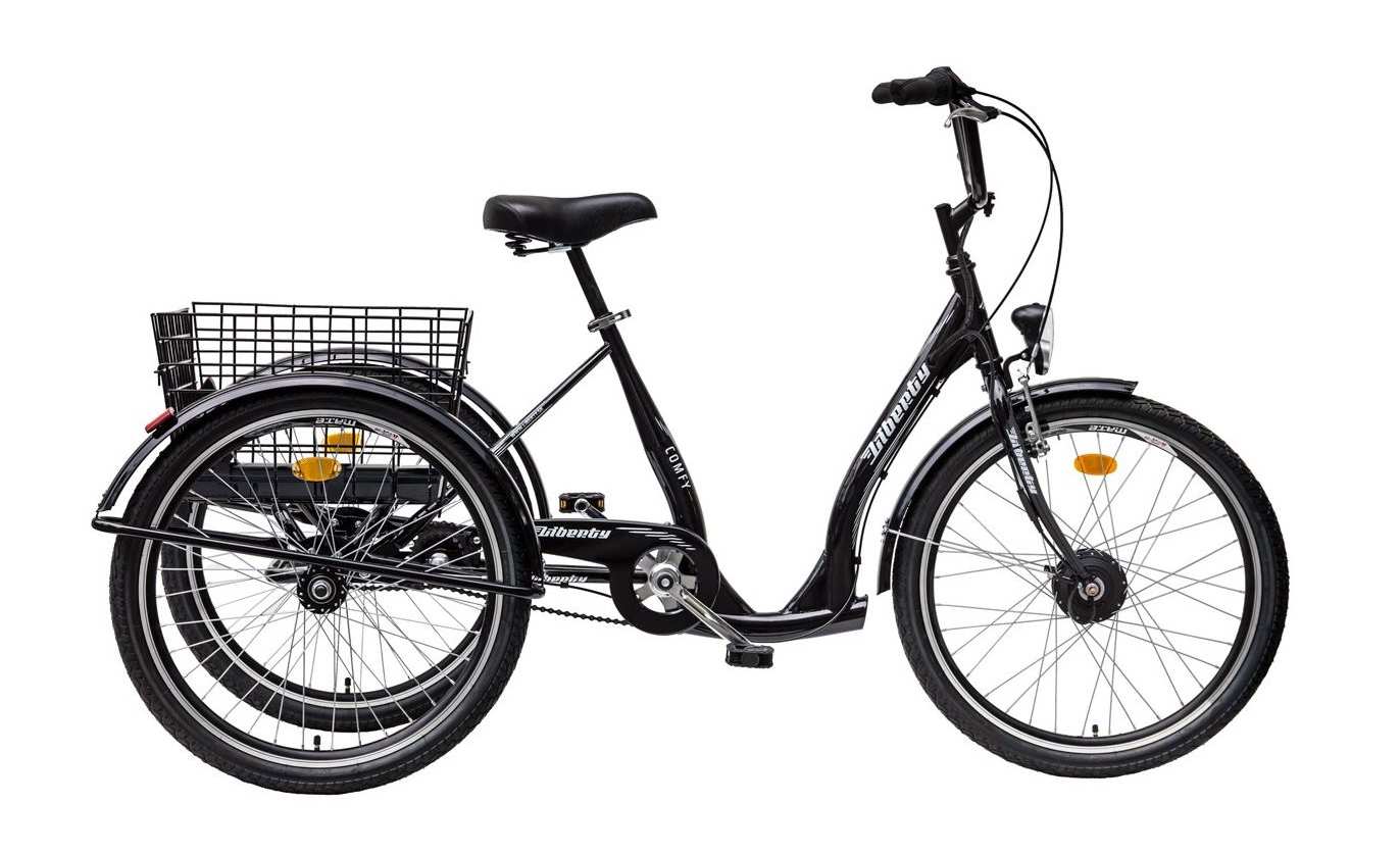 Liberty e-COMFY e-trojkolka 24" 3spd. 2026 antracitová 36V 10,4Ah, barevný displej