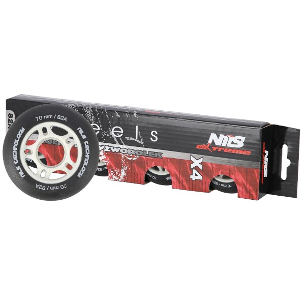 Nils Extreme Kolečka PU 70x24 82A, Černé matná, Sada 4ks