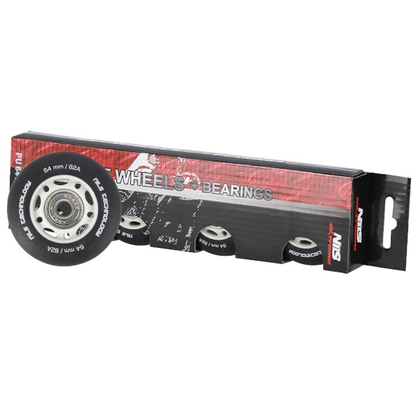 Nils Extreme Kolečka PU 64x24, Černá matná, Ložiska ABEC 9