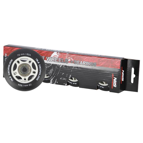 Nils Extreme Kolečka PU 72x24, Černá matná, Ložiska ABEC 9