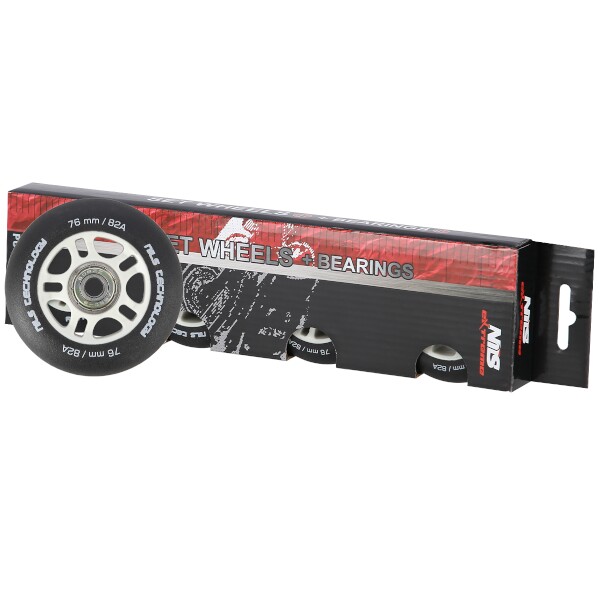 Nils Extreme Kolečka PU 76x24, Černá matná, Ložiska ABEC 9