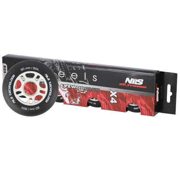 Nils Extreme Kolečka PU 80x24, Černá matná, Ložiska ABEC 9