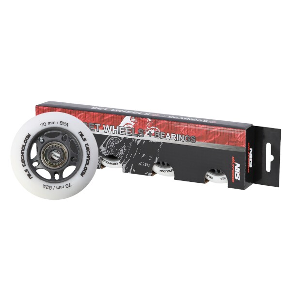 Nils Extreme Kolečka PU 70x24, Bílá matná, Ložiska ABEC 9