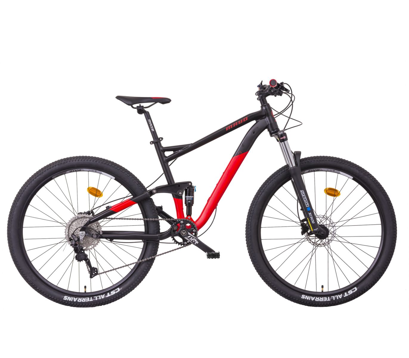 Celoodpružené jízdní kolo Mayo FS 29" Comp D 11spd 2026 černo-červené