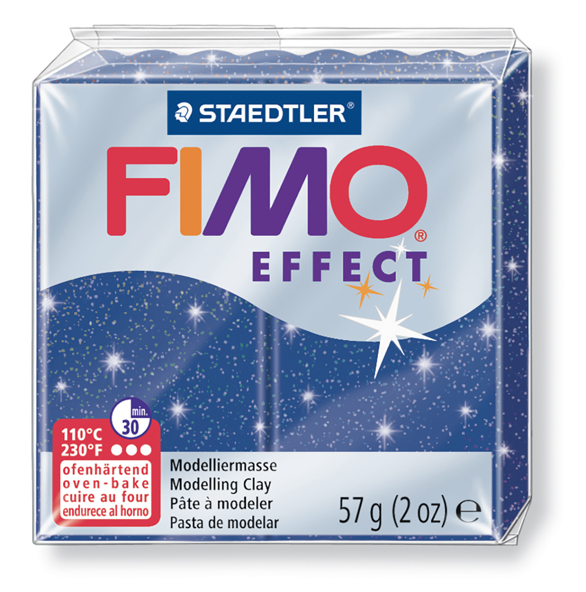 Staedtler FIMO efekt modrá se třpytkami 57g