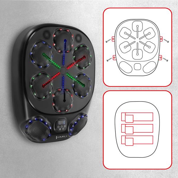 Elektronický boxerský terč HMS TB10 s LED, Bluetooth, rukavice (Music Boxing Machine)