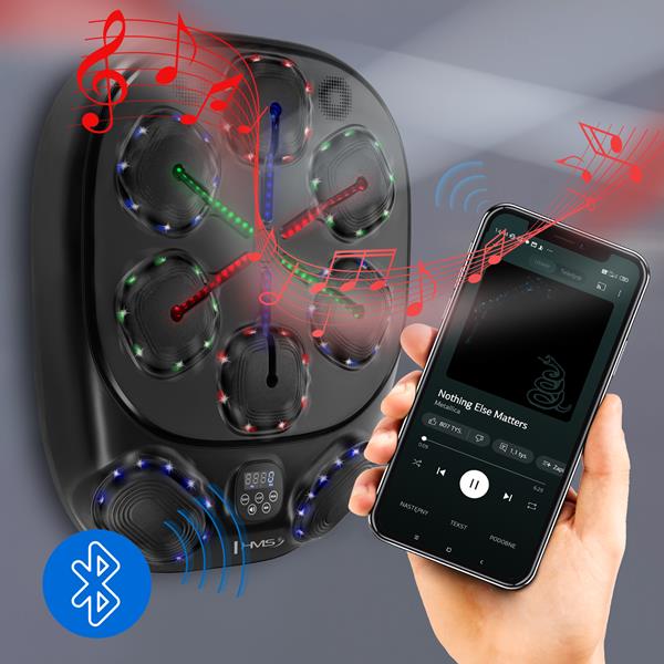 Elektronický boxerský terč HMS TB10 s LED, Bluetooth, rukavice (Music Boxing Machine)