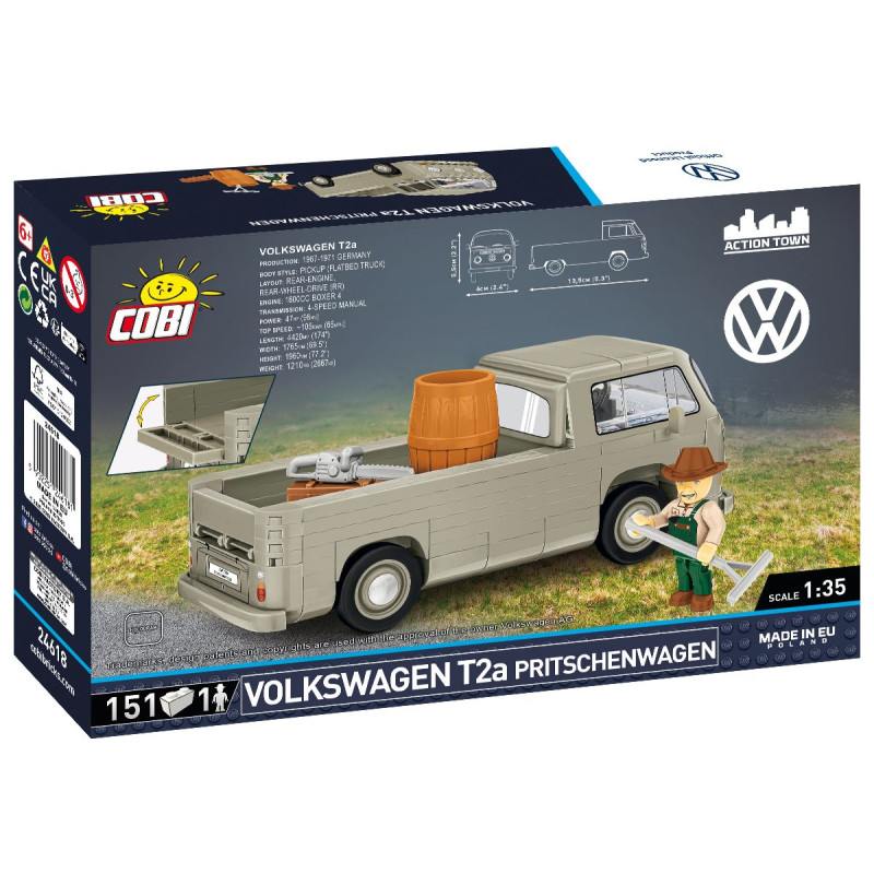 Cobi 24618 Volkswagen T2a Pritschenwagen, 1:35, 151 kostek