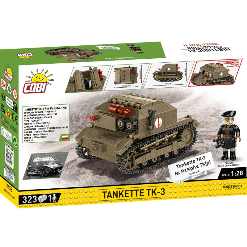 Cobi 2658 II WW Tankette TK-3, 1:28, 323 kostek