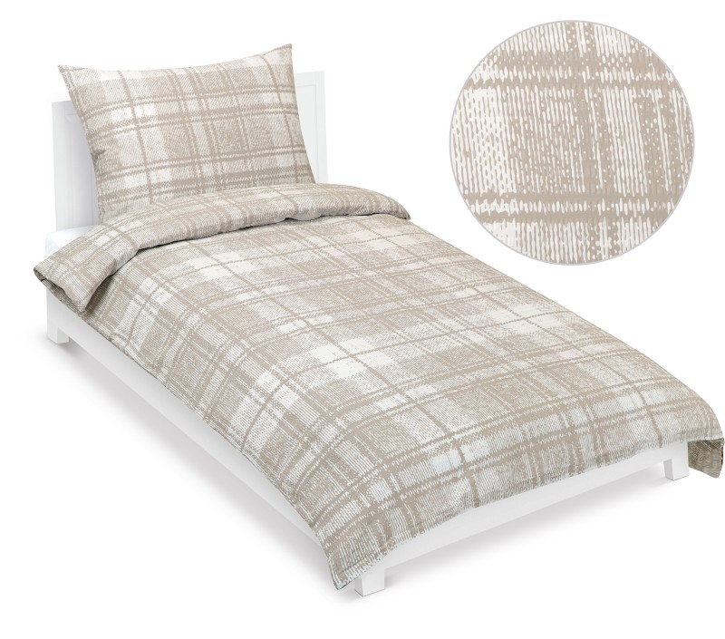 Bellatex Povlečení krepové, Dlaždice Béžová - 140x220, 70x90cm