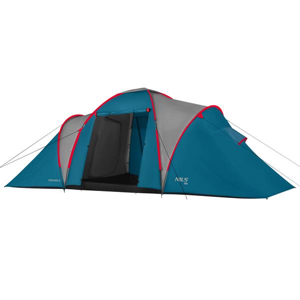 Rodinný stan NILS Camp NC6431 Highland IV, 4 osoby, modro-šedý
