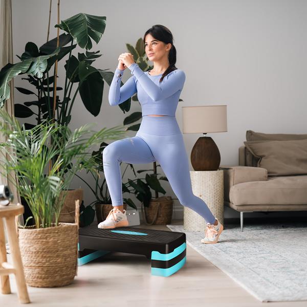 Step na aerobic HMS AS002 černo-modrý, nostnost 200 kg