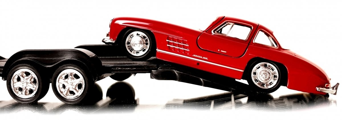 Welly Trailer set Mercedes Benz G-Class, Mercedes Benz 300SL, 1:34