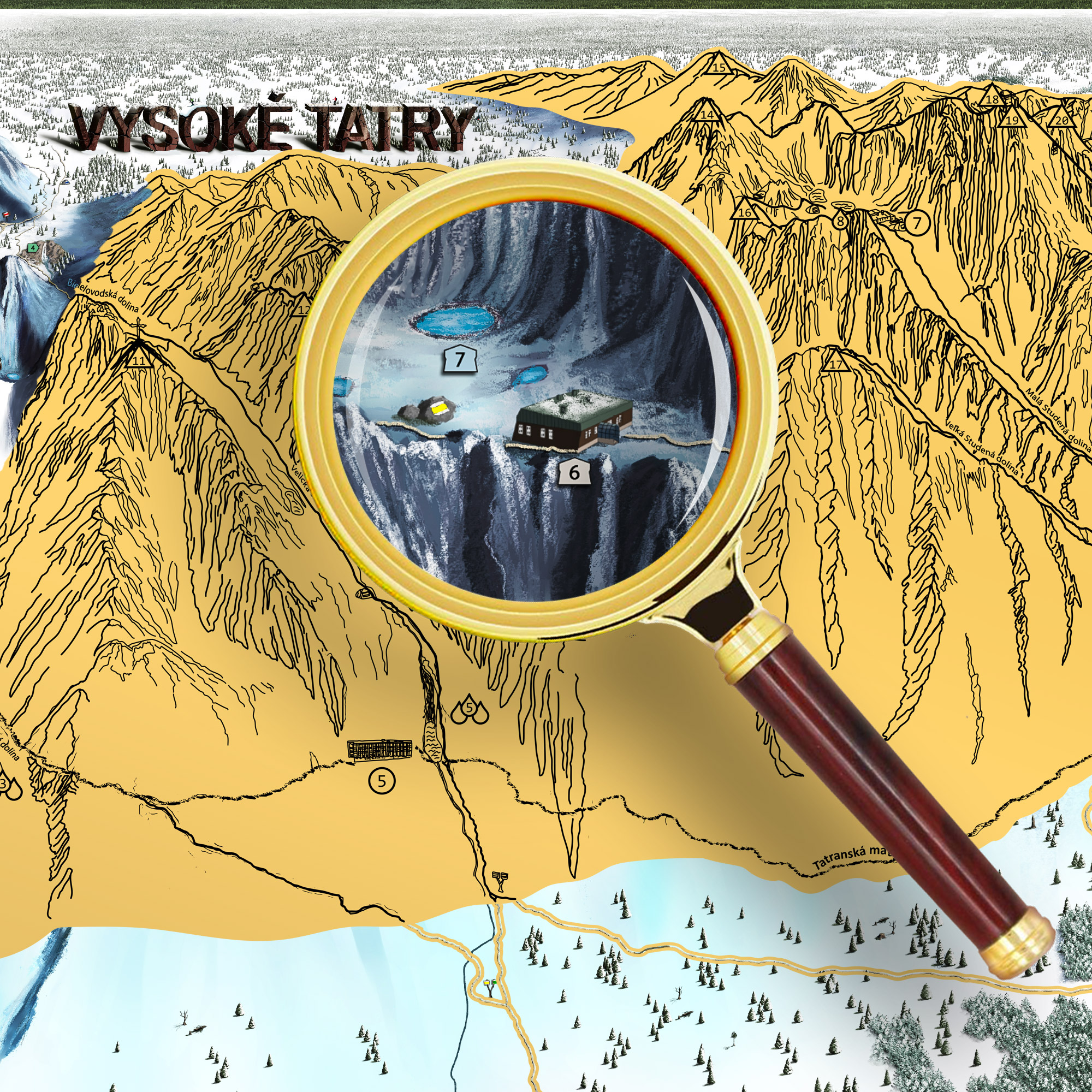 Giftio Stírací mapa Vysoké Tatry Deluxe XL, Zimní edice