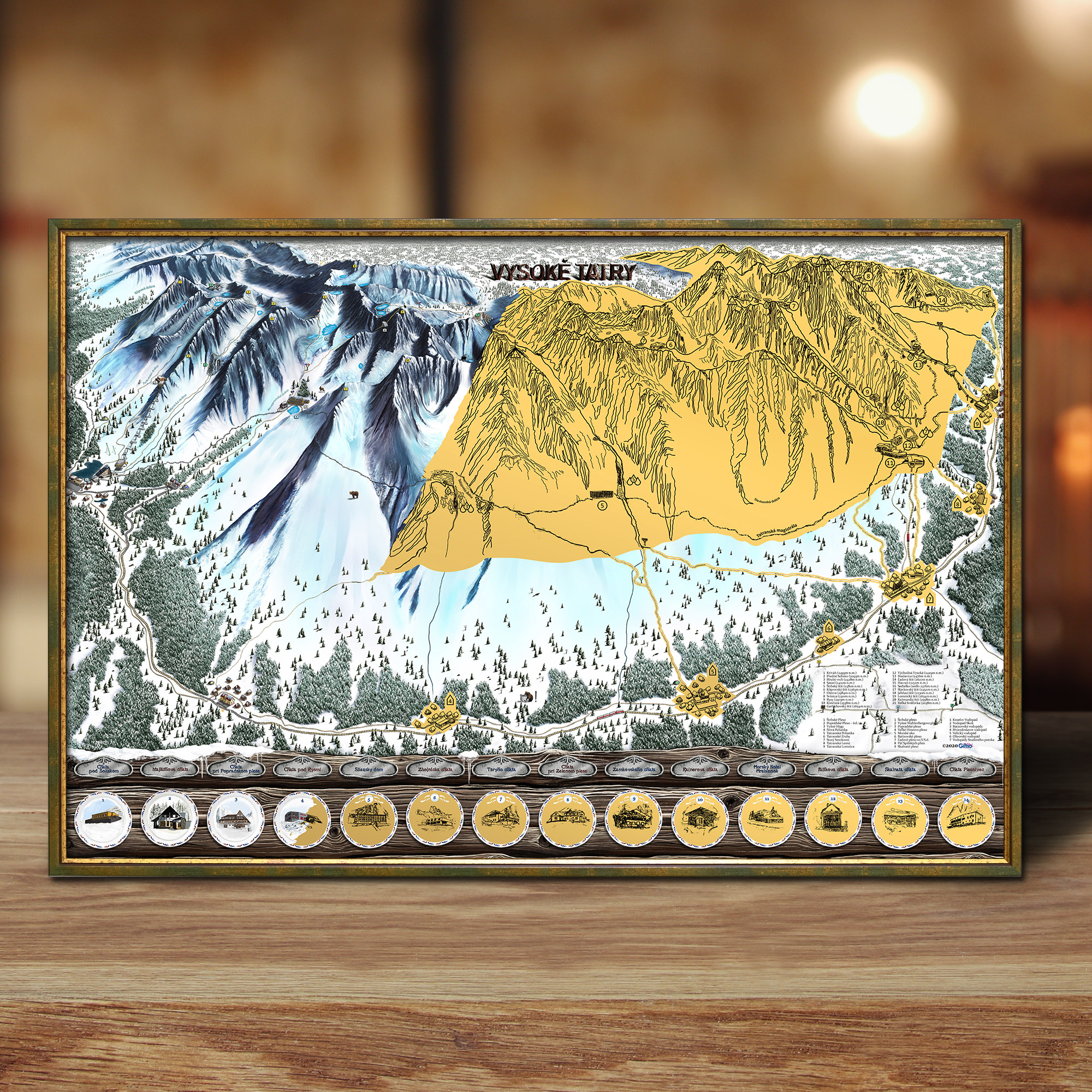 Giftio Stírací mapa Vysoké Tatry Deluxe XL, Zimní edice