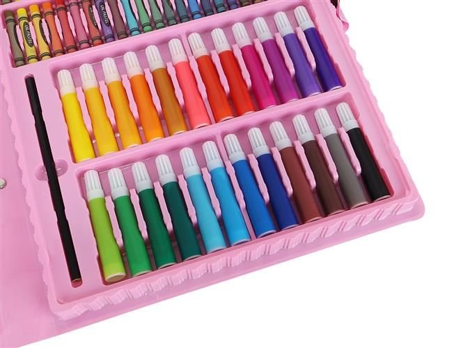Iso Trade kreativní a výtvarná sada 168ks, růžový plastový kufřík
