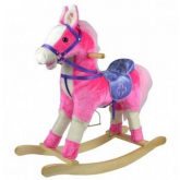 Teddies Houpací plyšový růžový kůň na baterie 71cm se zvukem a pohybem
