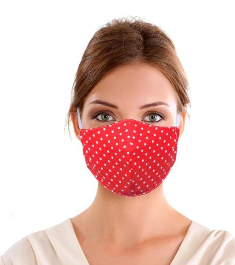 Bellatex bavlněná ústní rouška, Červený puntík 13cm