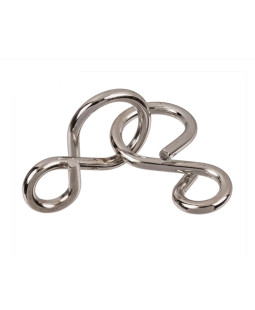 Kovový hlavolam osmičky nekonečna v retro krabičce