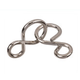 Kovový hlavolam osmičky nekonečna v retro krabičce