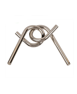 Kovový hlavolam dvojitý uzel v retro krabičce