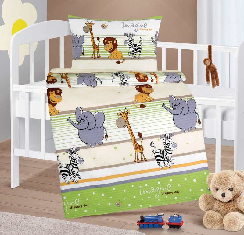 Bellatex Dětské povlečení krep Agáta, Safari zelené - 90x135cm