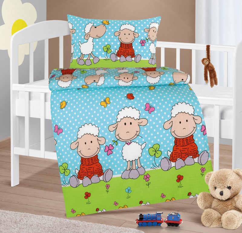 Bellatex Dětské povlečení krep Agáta, Ovečka - 90x135cm, 45x60cm