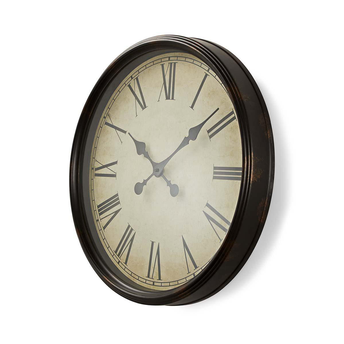 Nedis Kulaté nástěnné retro hodiny, černé, průměr 50 cm