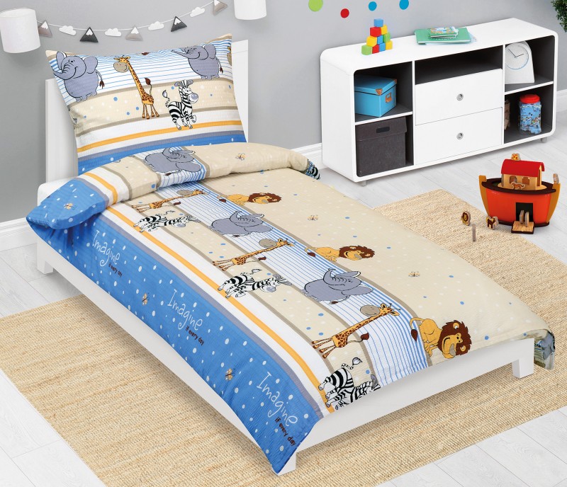 Bellatex Povlečení krepové, Safari modré - 140x200, 70x90 cm