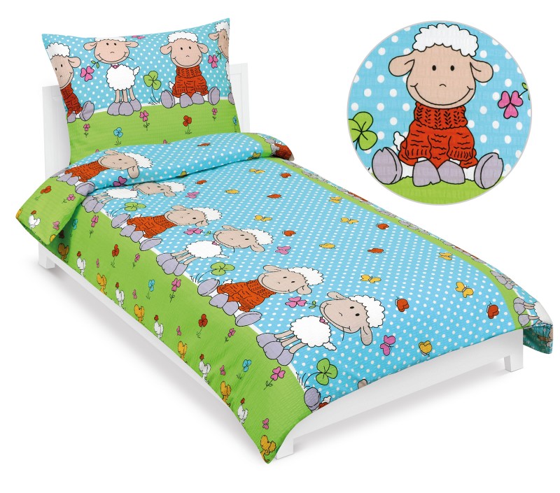 Bellatex Povlečení krep Junior, Ovečka - 140x200, 70x90 cm