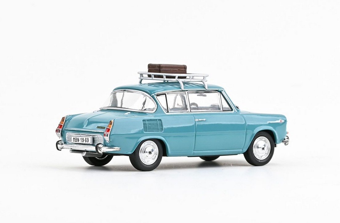 Abrex Škoda 1100MBX (1969) se zahrádkou, Tyrkysová Světlá 1:43