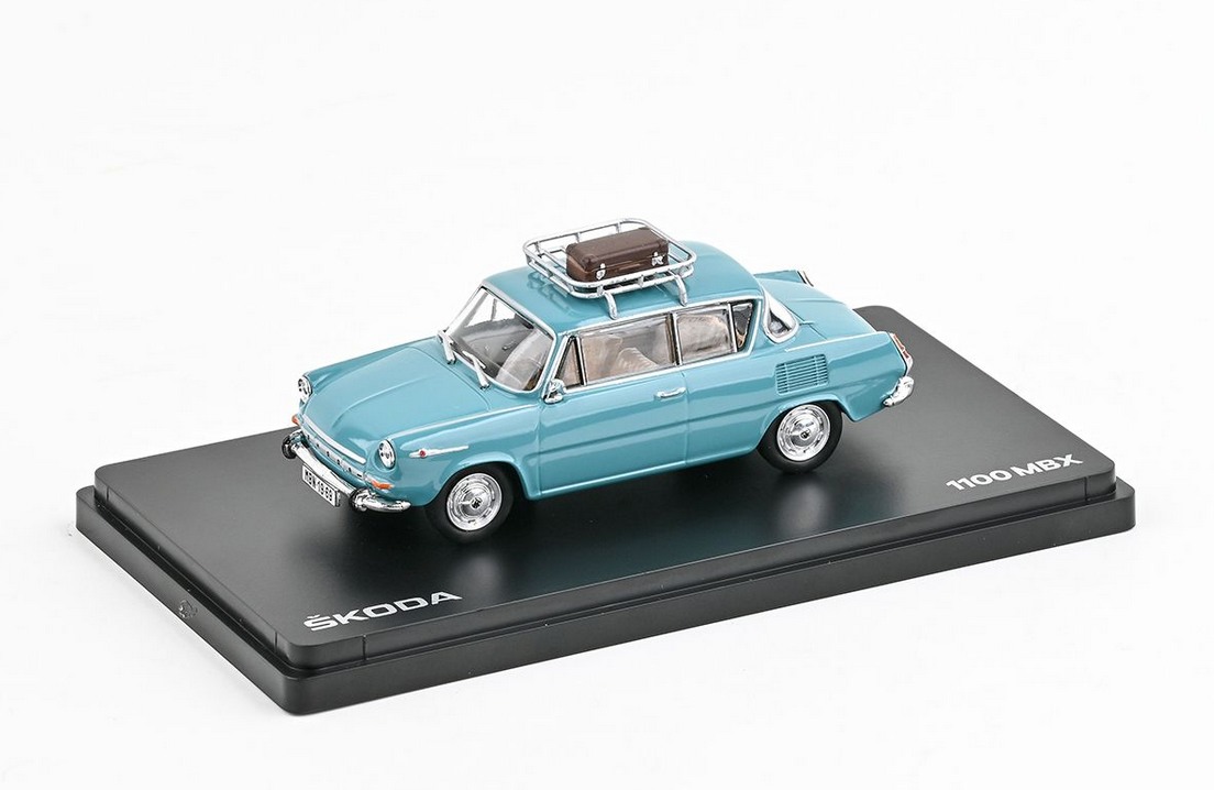 Abrex Škoda 1100MBX (1969) se zahrádkou, Tyrkysová Světlá 1:43