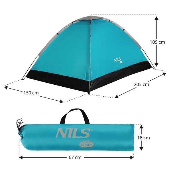 Turistický stan NILS Camp NC3021 modrý