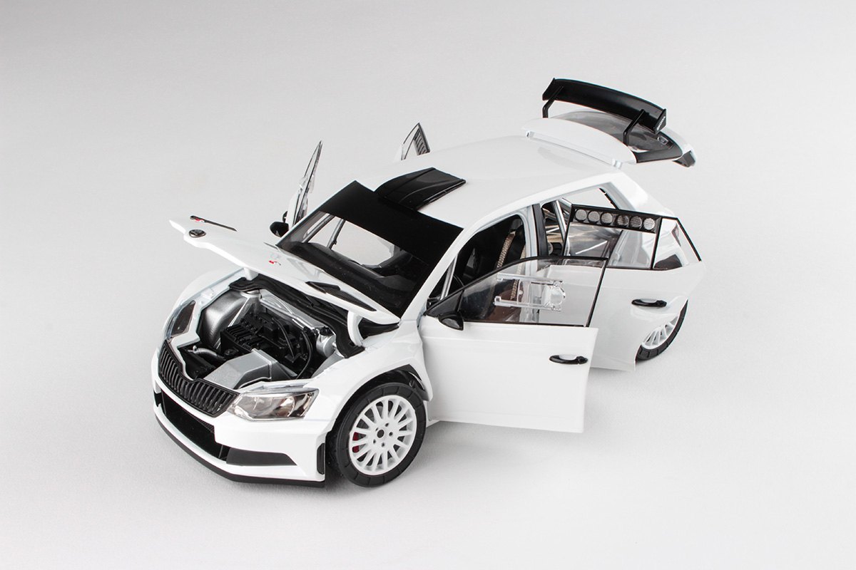 Abrex Škoda Fabia III R5 (2015) Bílá 1:18