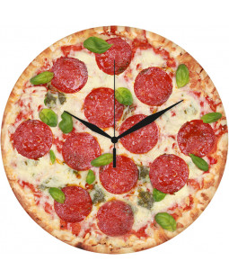 Nástěné skleněné hodiny - Pizza